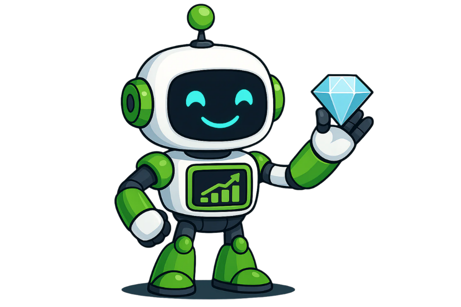 Robot holding a diamond