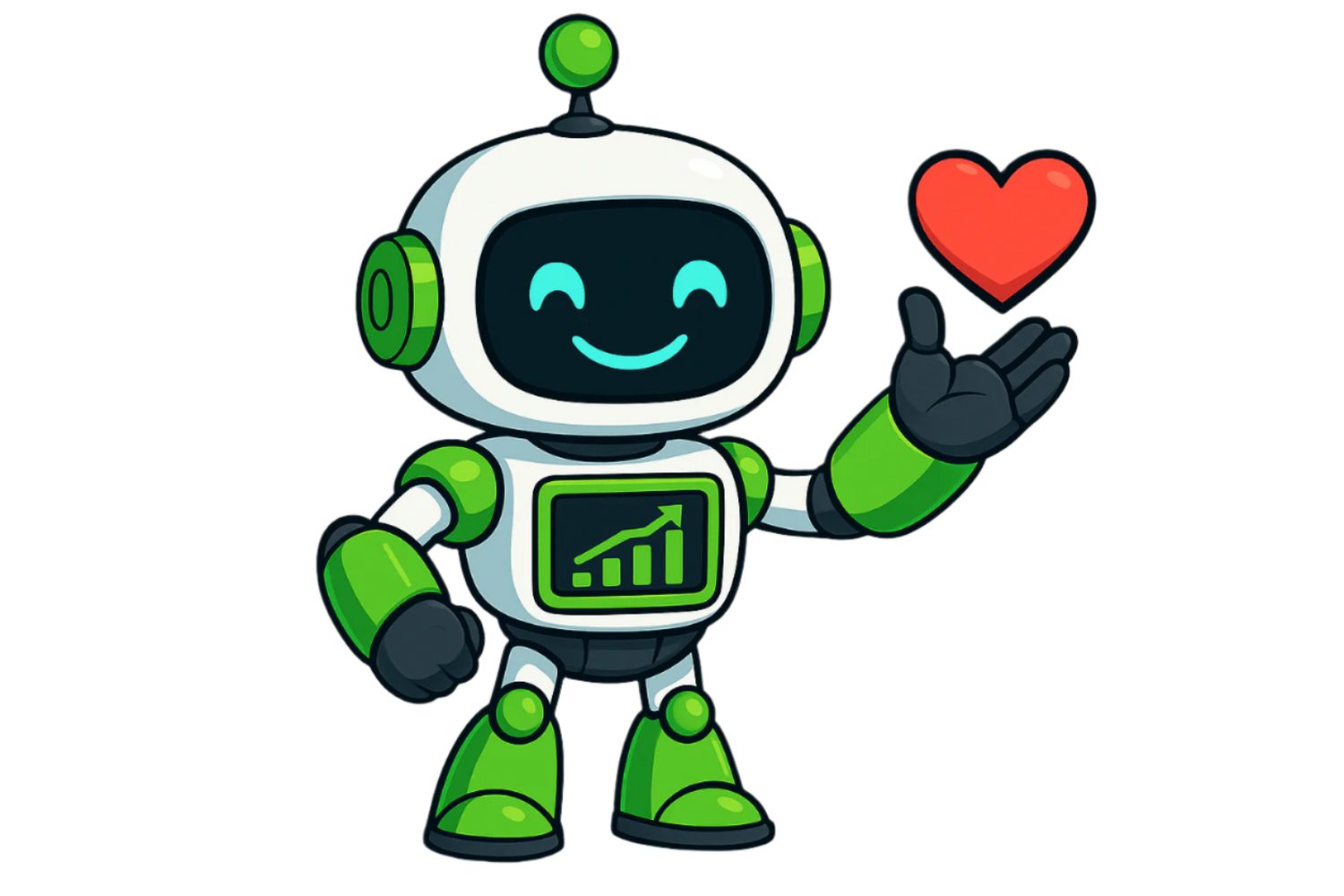 Robot holding a heart symbol