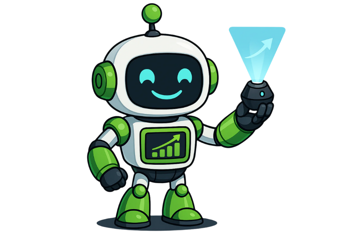 Robot holding a holographic projector