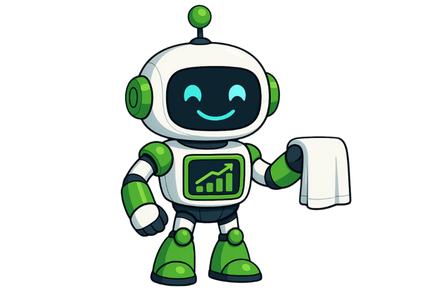 Robot holding a spa towel