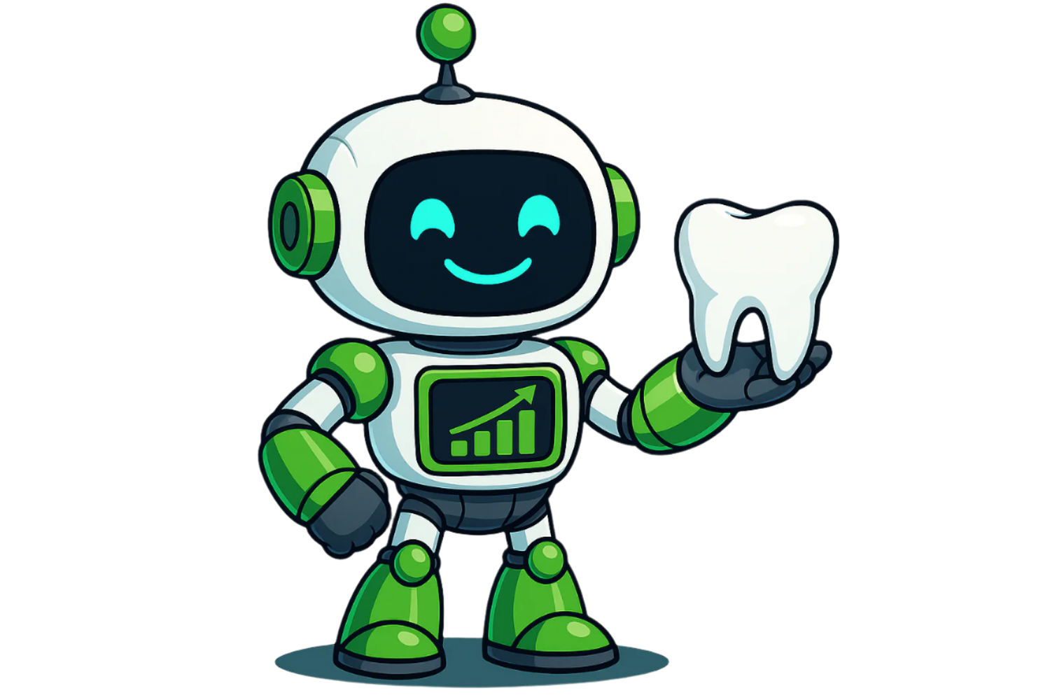 Robot holding a tooth model