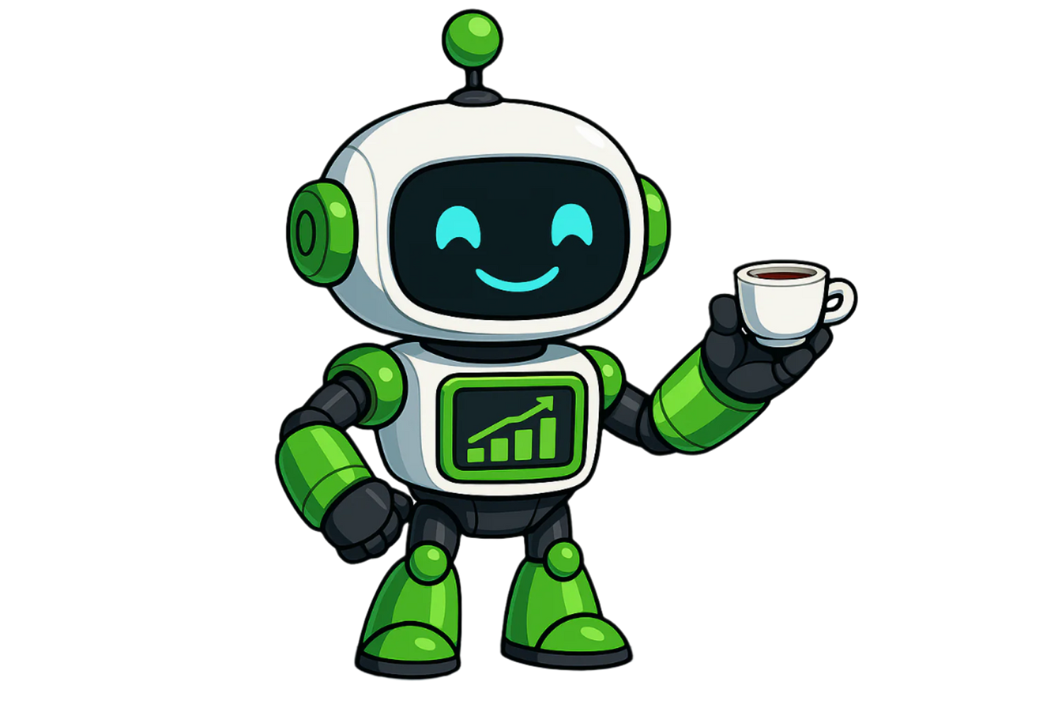 Robot holding a very small coffee cup