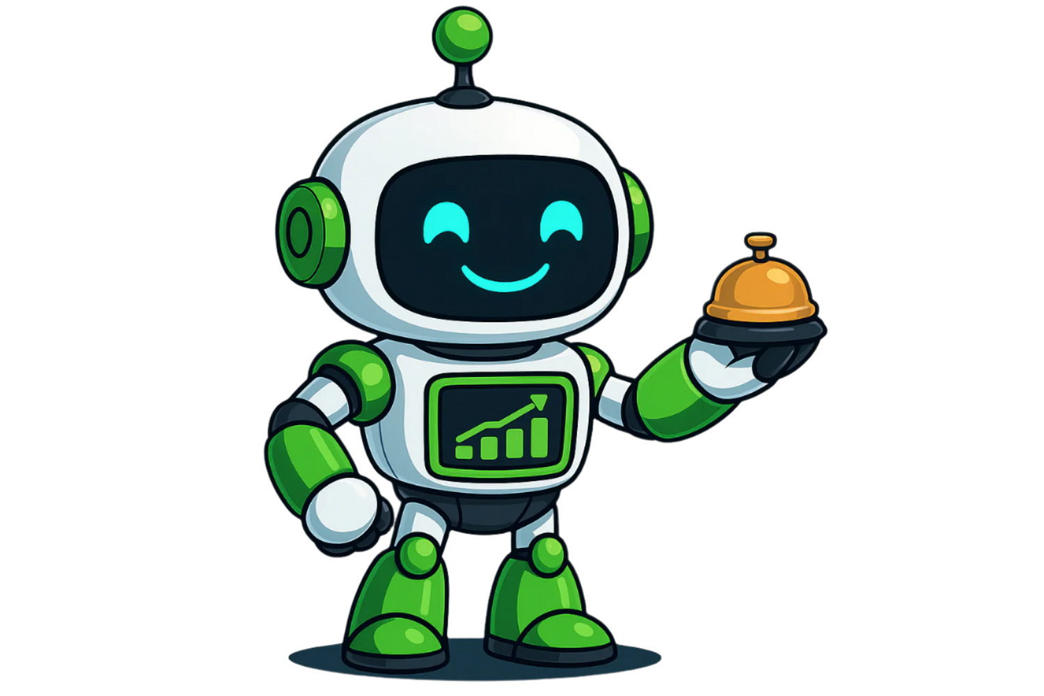 Robot holding a very small service bell