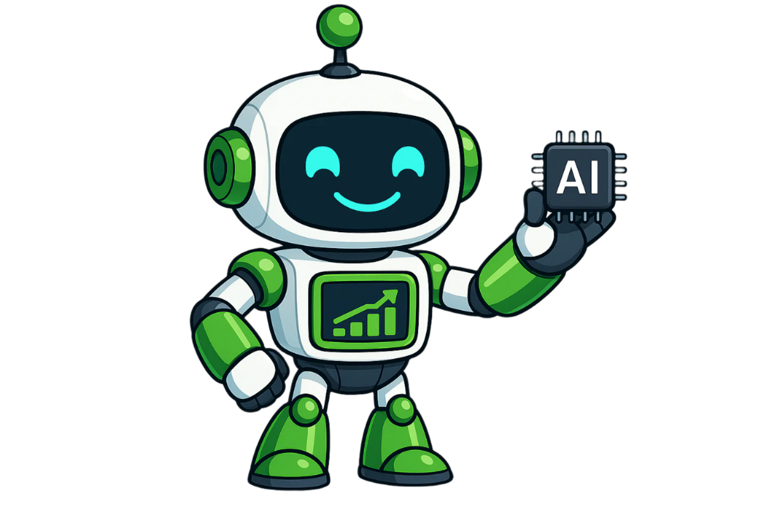 Robot holding an AI chip
