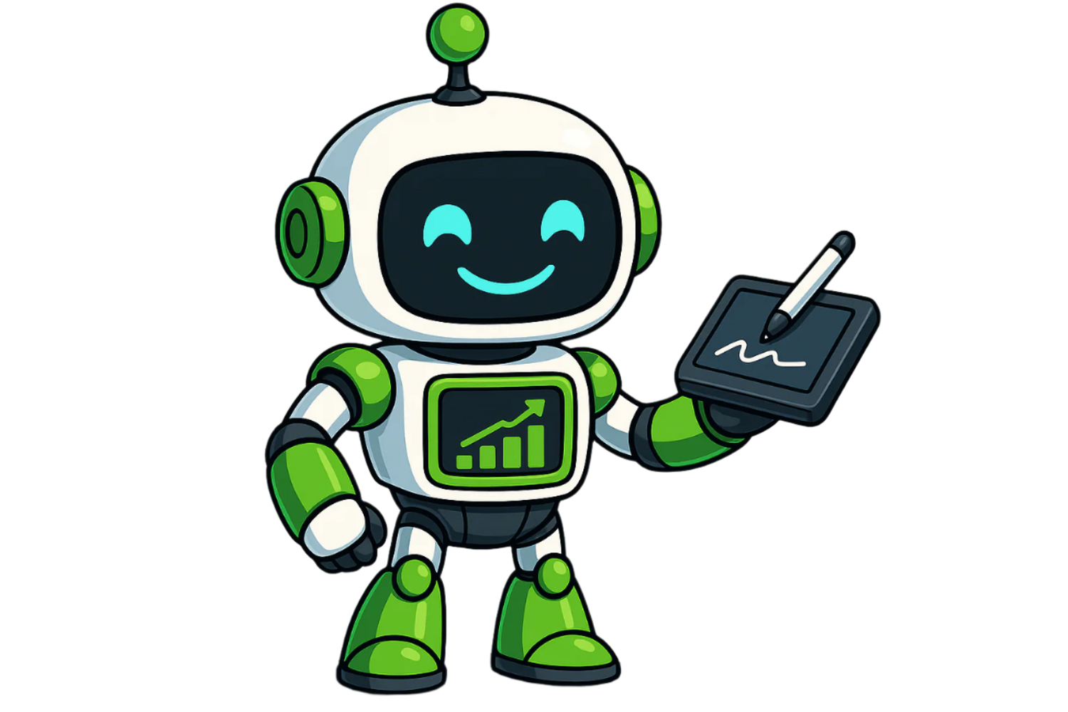 Robot holding an electronic signature pad