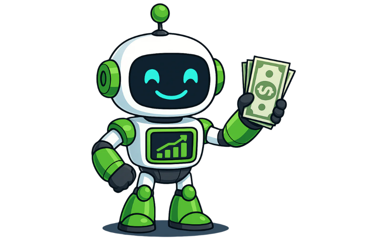 Robot holding money/cash