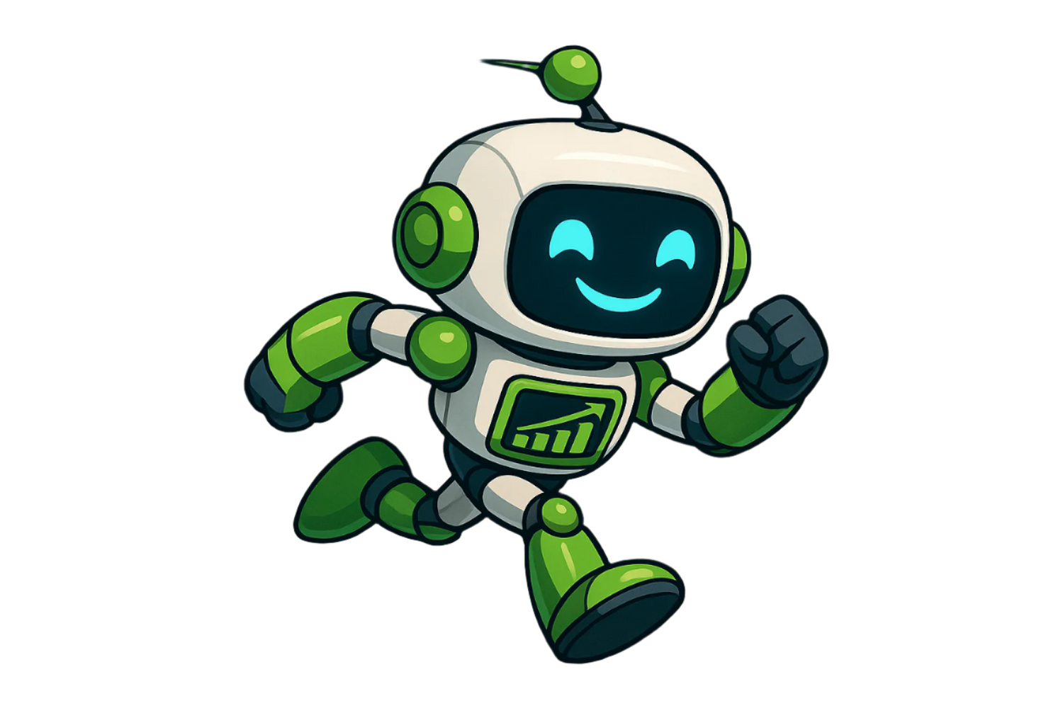 Ben the robot running super fast